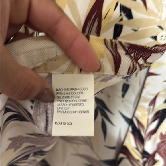 JOHN HENRY Cream and Brown Casual Button Down Shirt with Tropical Print - Picture 3 of 6